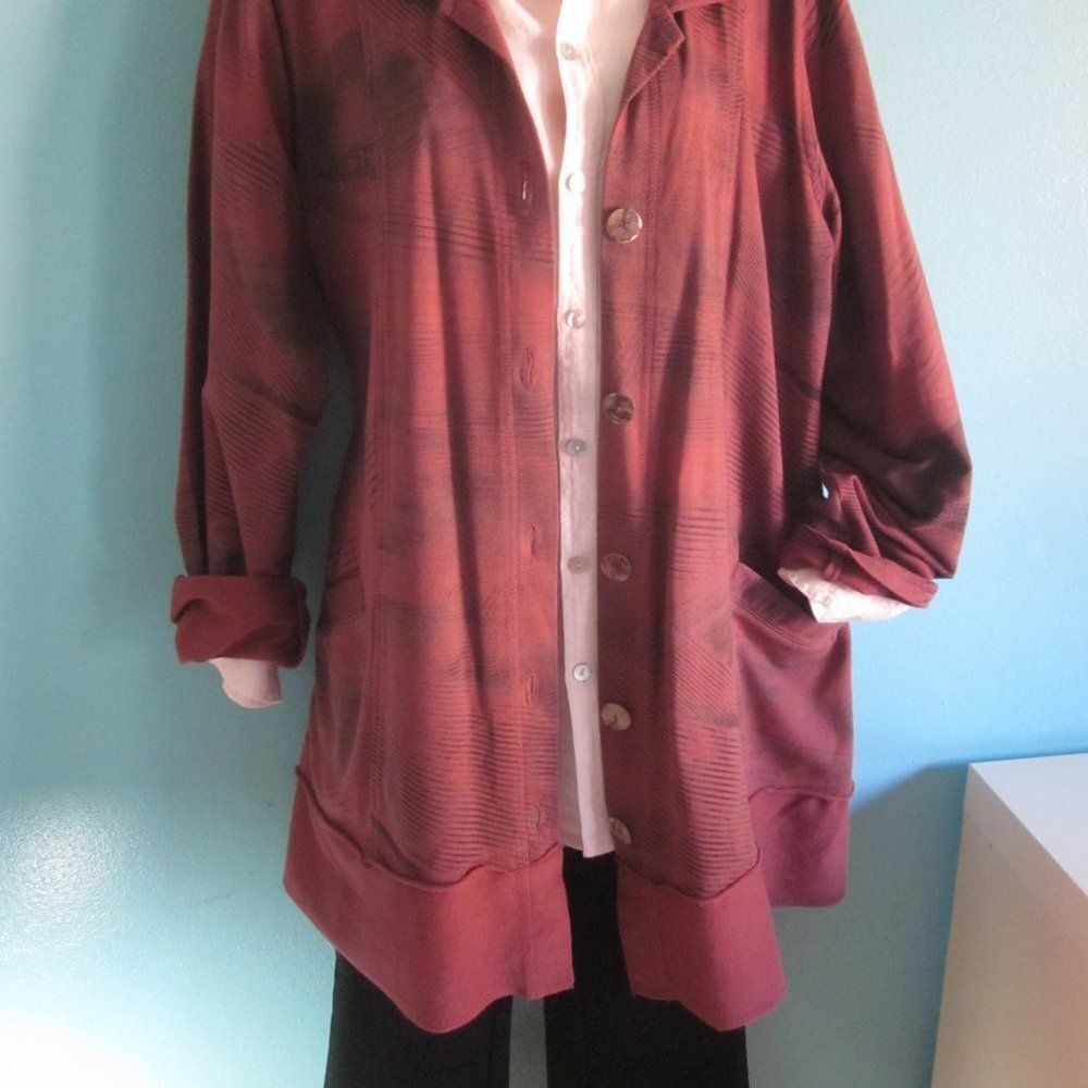 Color Me Cotton CMC Womens Size XL Vintage 80’s Long Cardigan Button Up Jacket